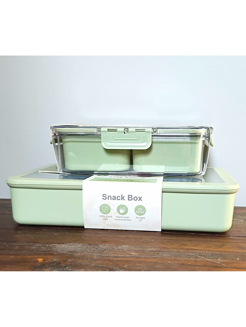 Snack & Stackers by EAI Home Perfect On-The-Go Snack Box 4 Comp Snap Lid Mint